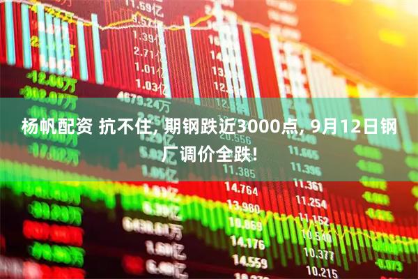 杨帆配资 抗不住, 期钢跌近3000点, 9月12日钢厂调价全跌!