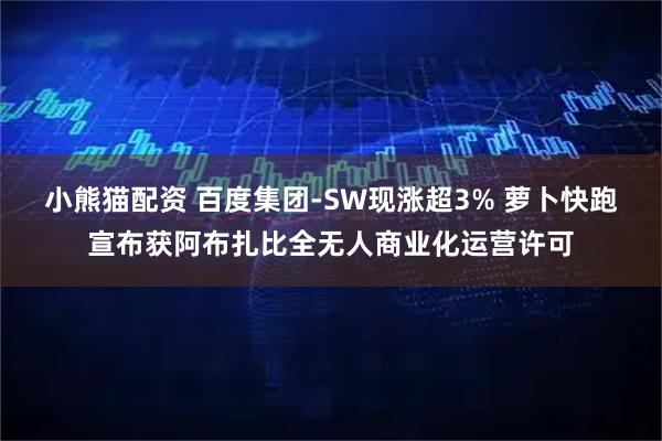 小熊猫配资 百度集团-SW现涨超3% 萝卜快跑宣布获阿布扎比全无人商业化运营许可